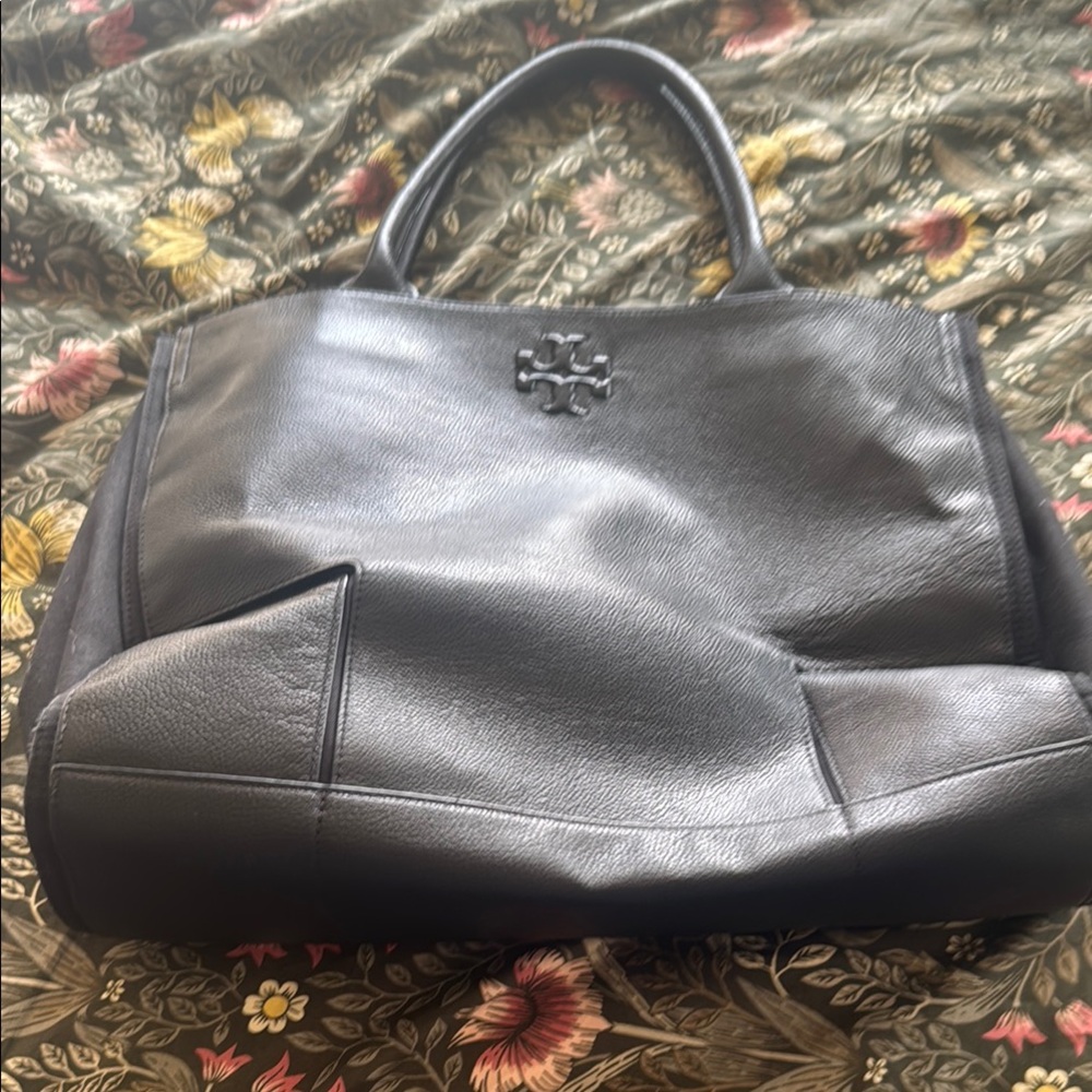 Tory Burch Black Leather Tote Bag